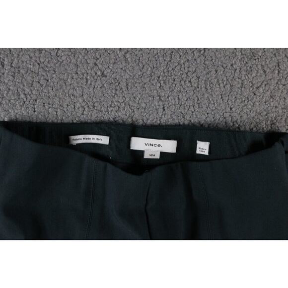 Vince Ponte Leggings Womens M Dark Green Gray Stitch Front Seam Italian Fabric - Picture 3 of 5